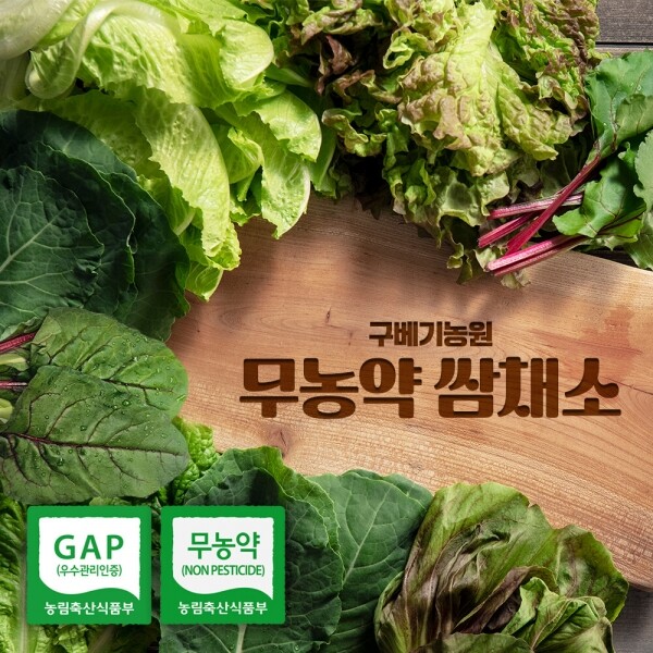 구베기농원 무농약 모둠쌈 600g